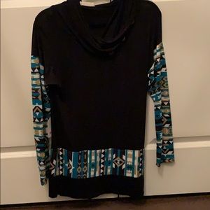 Black cowl neck Aztec too